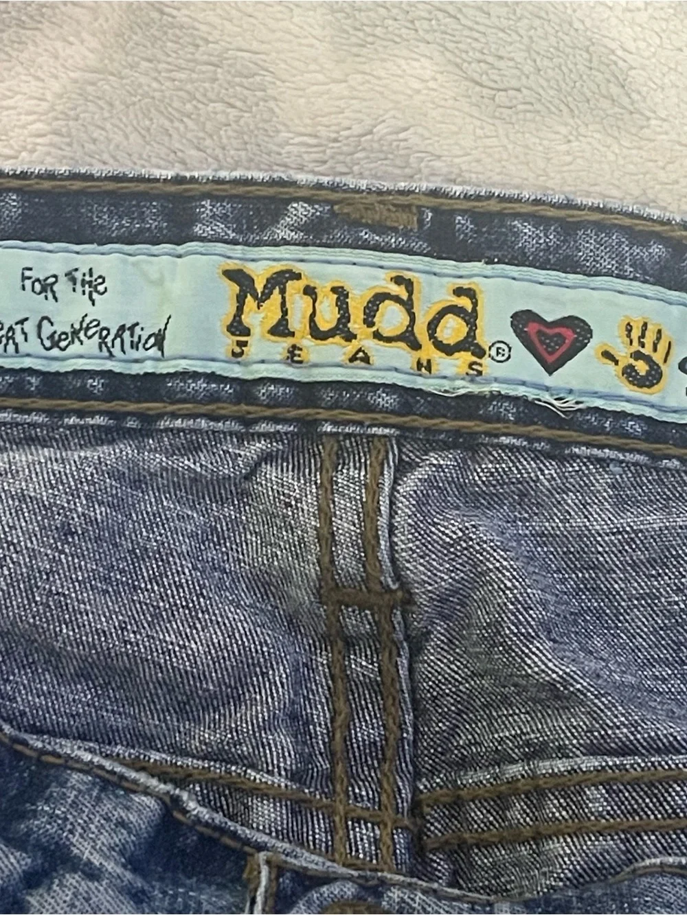 Vintage Mudd Jeans Denim Cutoff Shorts Women’s Size 13 Y2K Baggy Skater Raw Blue